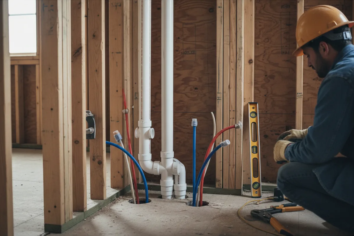 Drain and supply rough-in during Sump Pump Repair in Macclenny